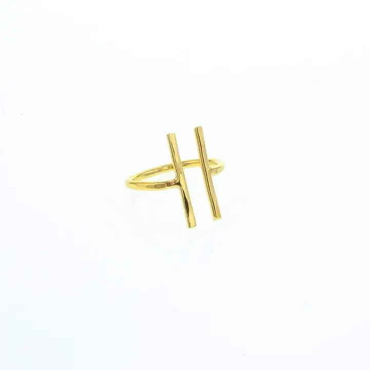 Keya Adjustable Sterling Silver & Gold Band Ring