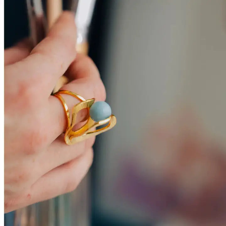 Anillo Ajustable Chapado En Oro Con