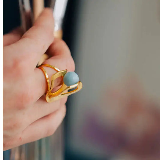Anillo Ajustable Chapado En Oro Con