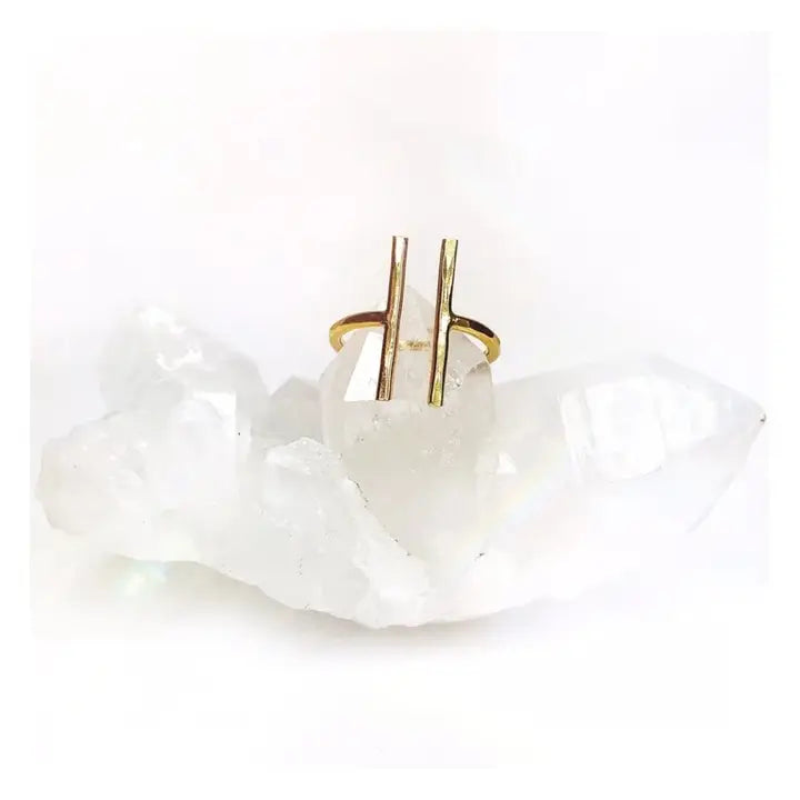 Keya Adjustable Sterling Silver & Gold Band Ring