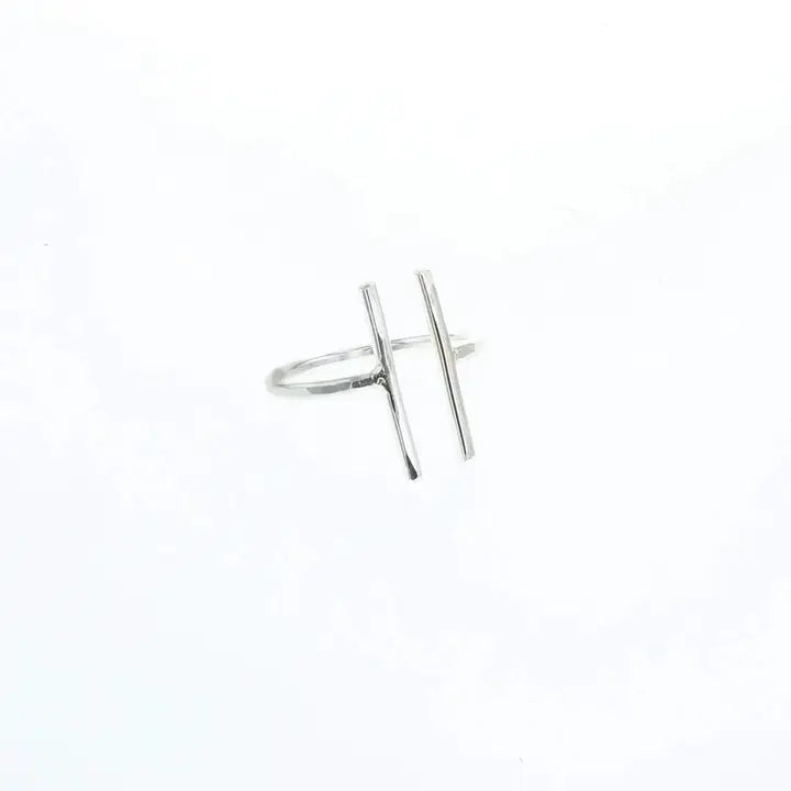 Keya Adjustable Sterling Silver & Gold Band Ring