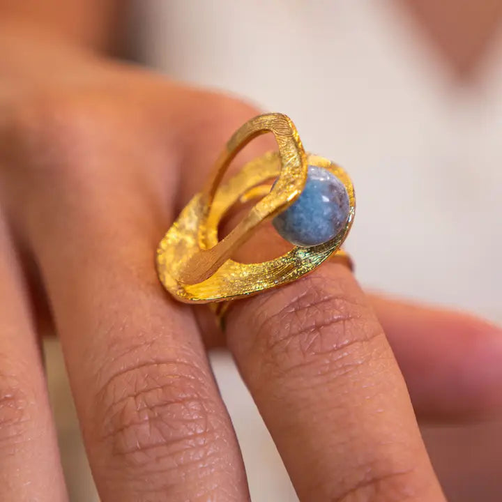 Anillo Ajustable Chapado En Oro Con